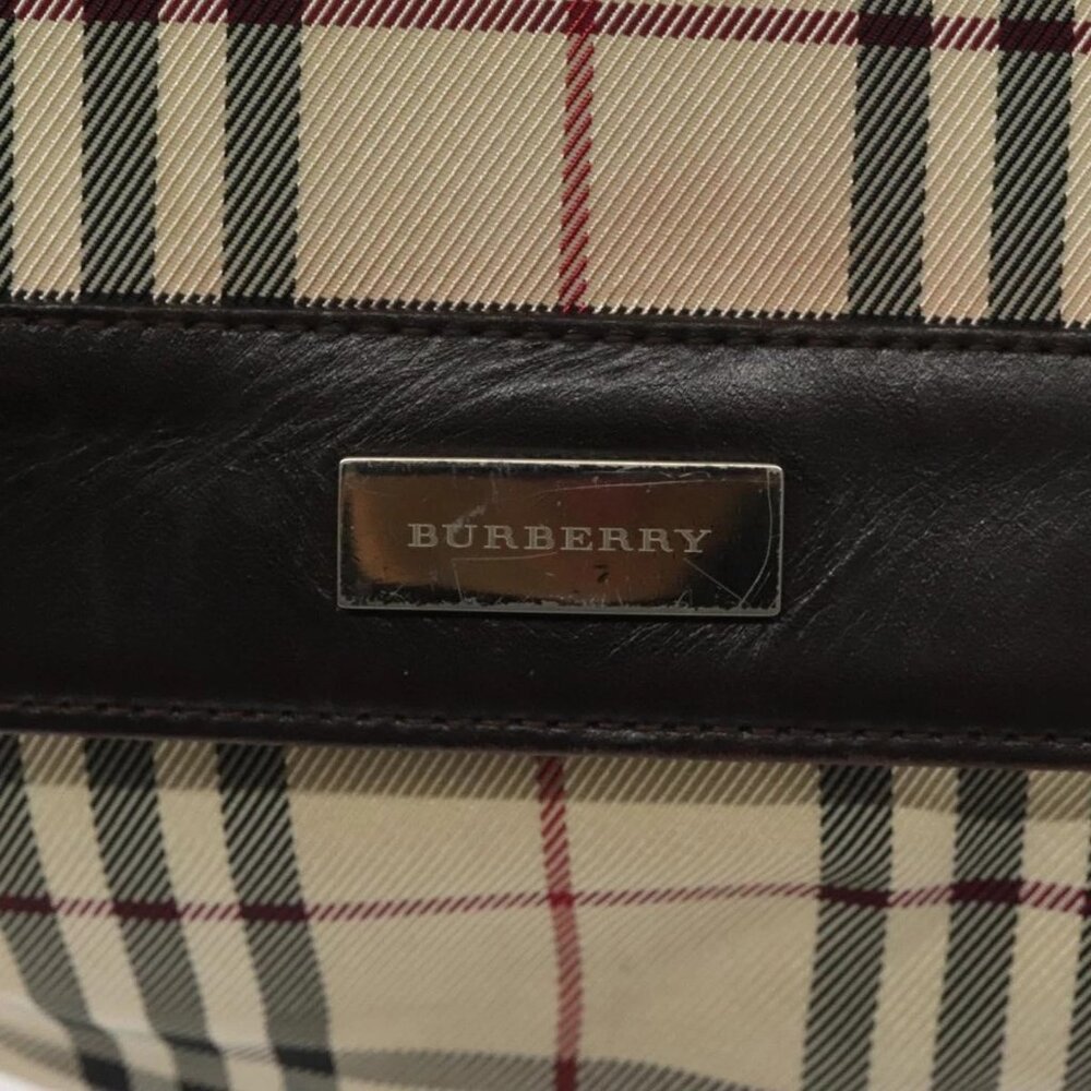 BURBERRY Nova Check Shoulder Bag Canvas Beige Auth KD198 - Picture 13 of 16